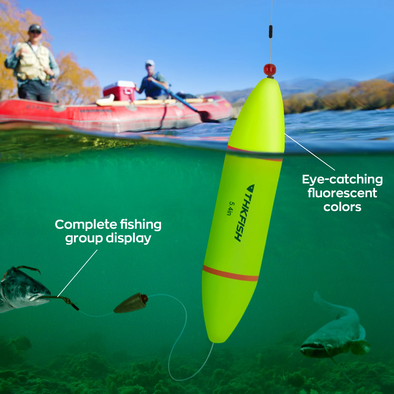 8pcs Weighten Fishing Floats 3.5in 4.5in 5.4in Fishing Catfish Bobbers Buoys Freshwater EVA Foam Sea Fishing Float Buoy