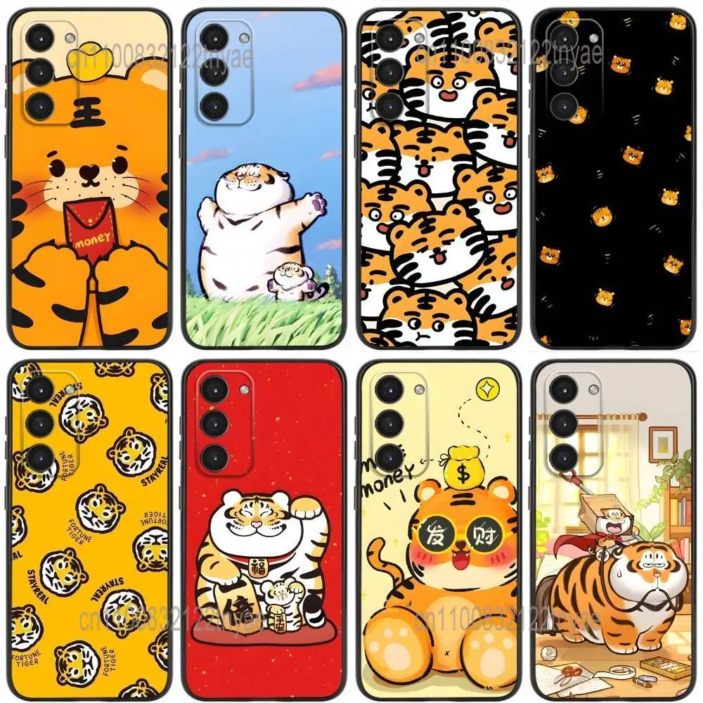

Cute Cartoon Tiger Phone Case For Samsung Galaxy A20,21s,22,31,32,52,53,72,73,80,91 Soft Liquid Silicone Black Cover