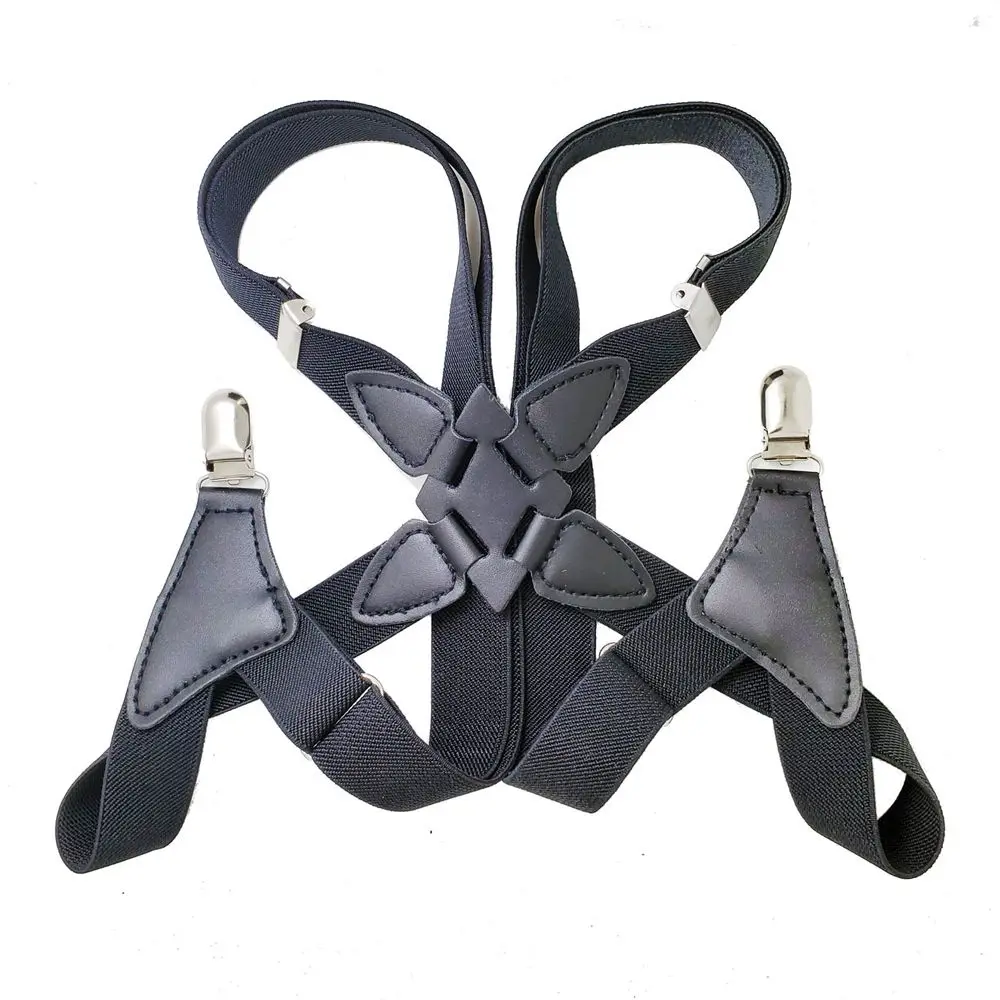 X Back Shirt Clip Shoulder Strap Gentlemen Strap Clip Adjustable Braces Elastic Belt Men's Suspenders Clips Hanging Pants Clip