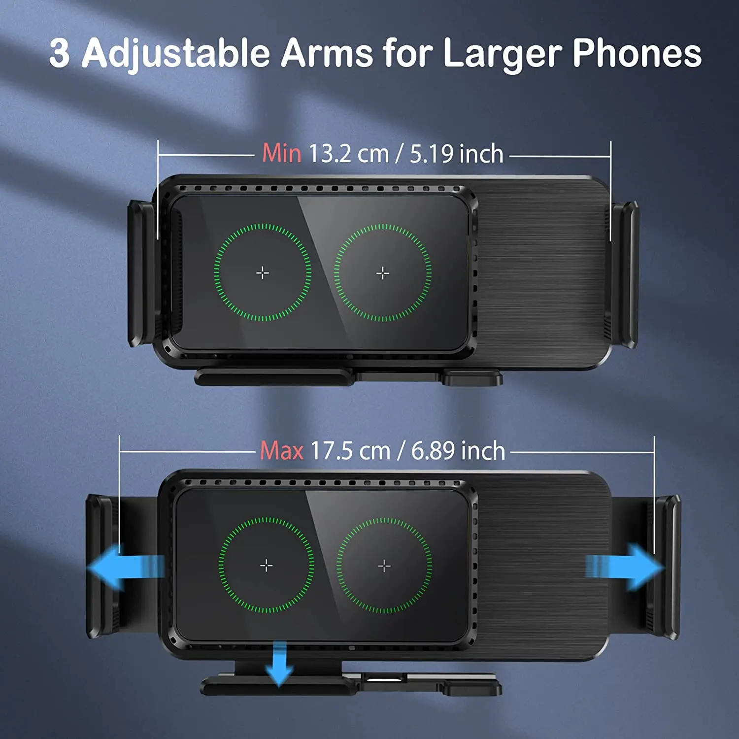 Wireless Car Charger for Galaxy Z Fold 3 Car Mount for Samsung Galaxy Z Flip 3/S21 Ultra IPhone 13/13 Pro Max/12,Google Pixel 6