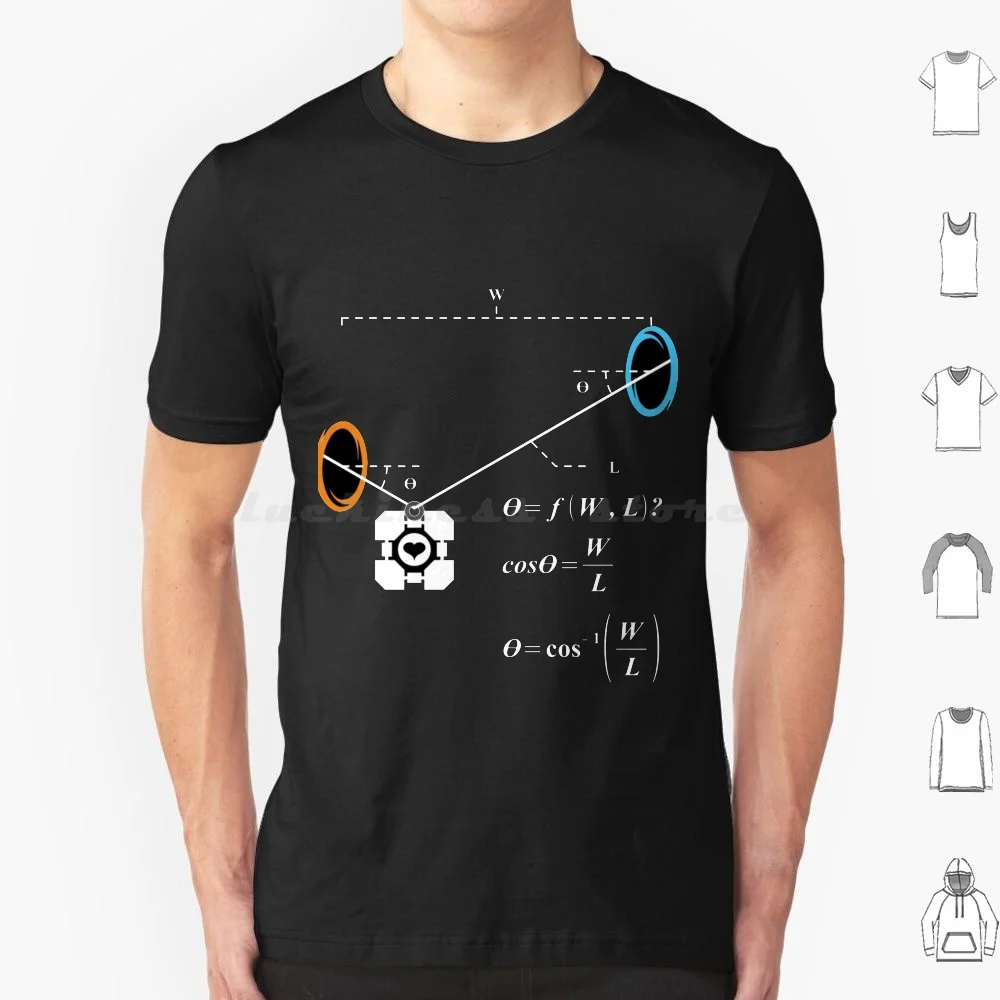 Newton _ S 1st Law Of Motion With Portals ( White ) T Shirt Cotton Men Women DIY Print Portal Aperture Portal 2 Aperture