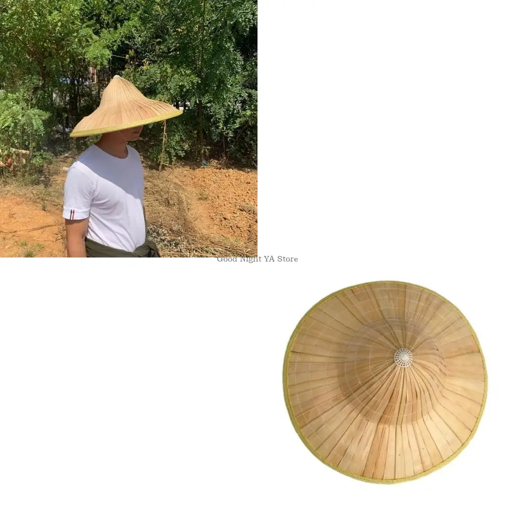 Traditional Bamboo Sun Hat Unisex Straw Cap Adult Outdoor Activities Farmer Hat