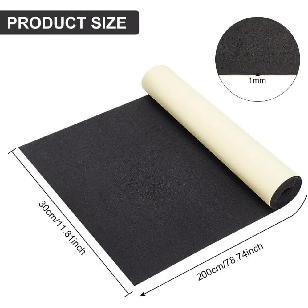 1 Rolle schwarze selbstklebende EVA-Schaumstoffrolle, 2 mm dick, wasserdichte Schaumgummiplatte zum Schutz von Möbeln, zum Füllen von Lücken, für Kostüme – Detail 2