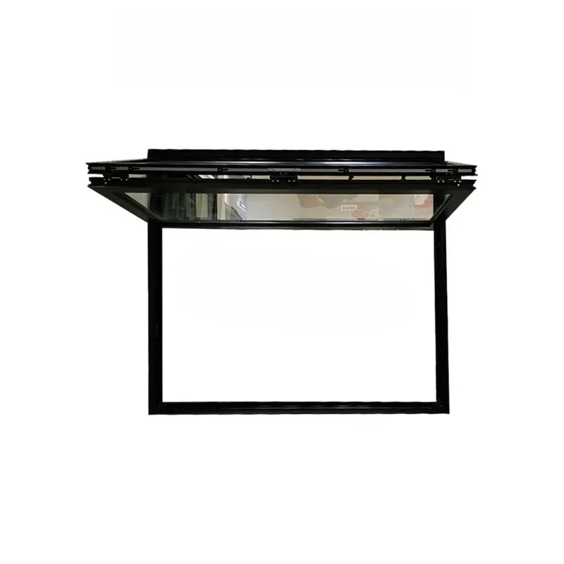 American Vertical Roll Up Grid Folding Window For Bar Aluminum Alloy Security Anti Burglary Durable  Ventilation  Practical  Use