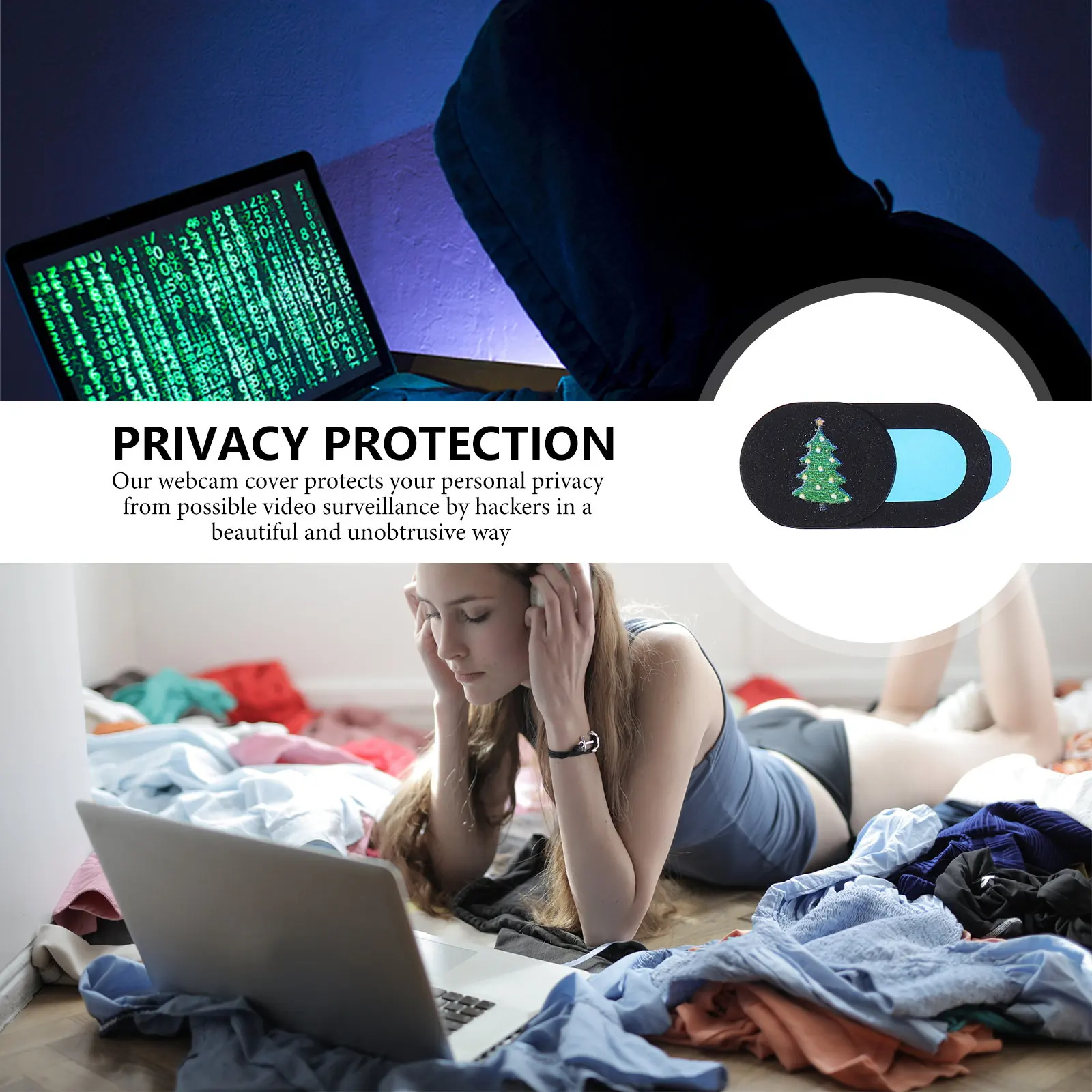 3Pcs Webcam Cover Slide Ultra Thin Durable for Laptop Tablet Phone Non Interfering Adorable Patterns
