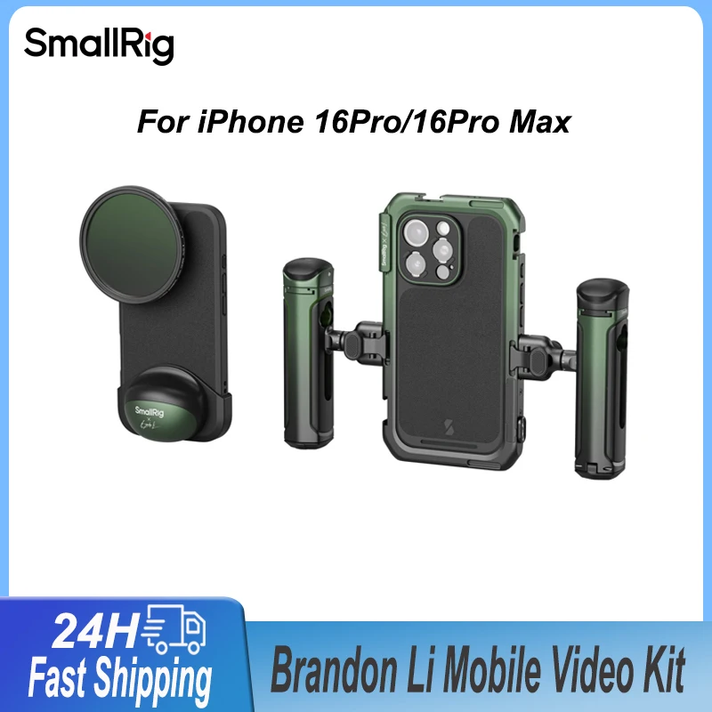 SmallRig x Brandon Li Mobile Video Cage Kit Phone Cage with Side Handle VND Filter for iPhone 16pro 16 Pro Max Co-design Edition