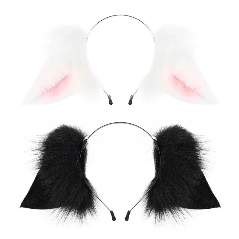 

Foxes Wolf Ears Headband Headwear Furs Ear Headband Animal Furry Ears Hair Hoop