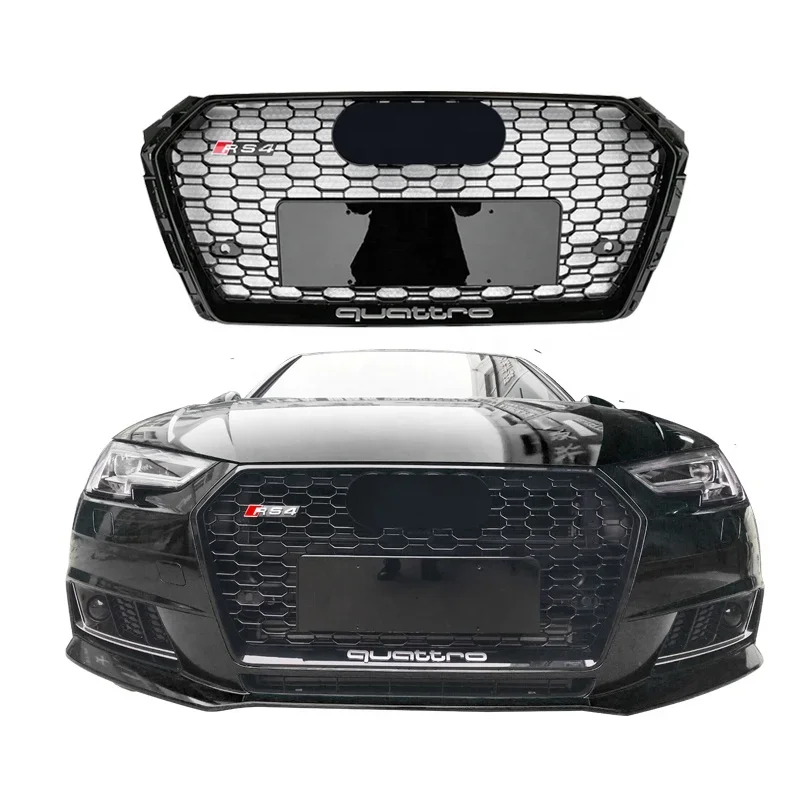 

RS4 style car grille for audi a4 s4 b9 honeycomb front grille for audi facelift auto replacement parts 2017-2019