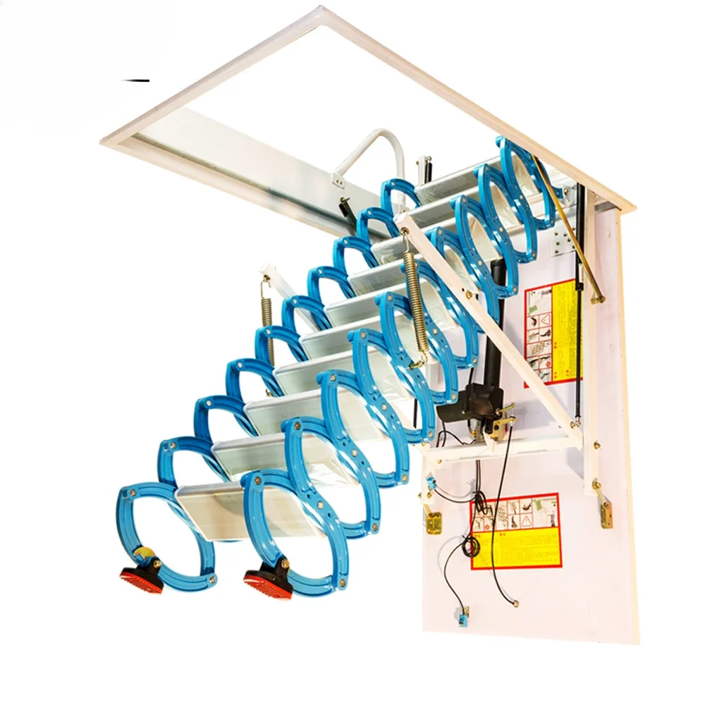 

For Home Use Motorized Automatic Remote Control Electric Telescopic Loft Attic Ladder