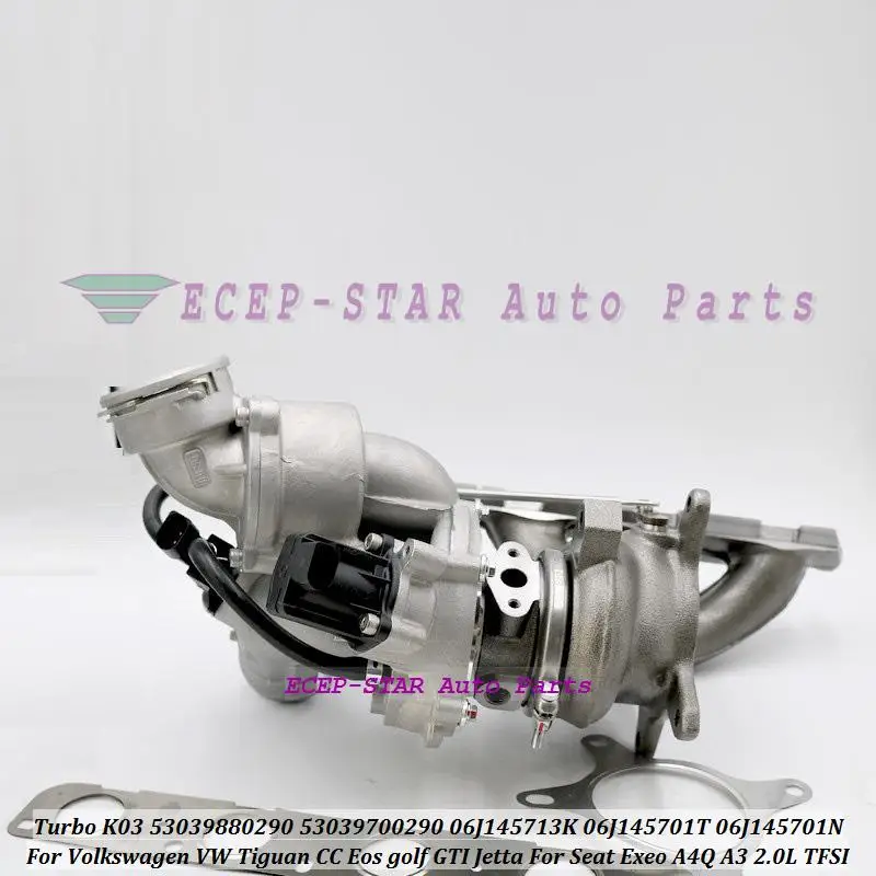 

Турбо K03 53039700290 06J145701T 06J145701N 53039880290 06J145713K Для VW Tiguan CC Eos Golf GTI Jetta Для Seat Exeo A4Q A3