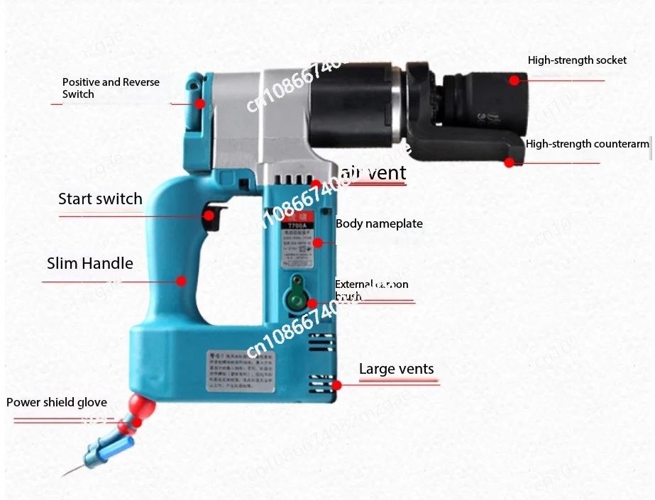 

Electric torque wrench with adjustable torque and fixed torque. Steel structure bridge pipeline high-strength bolt loading