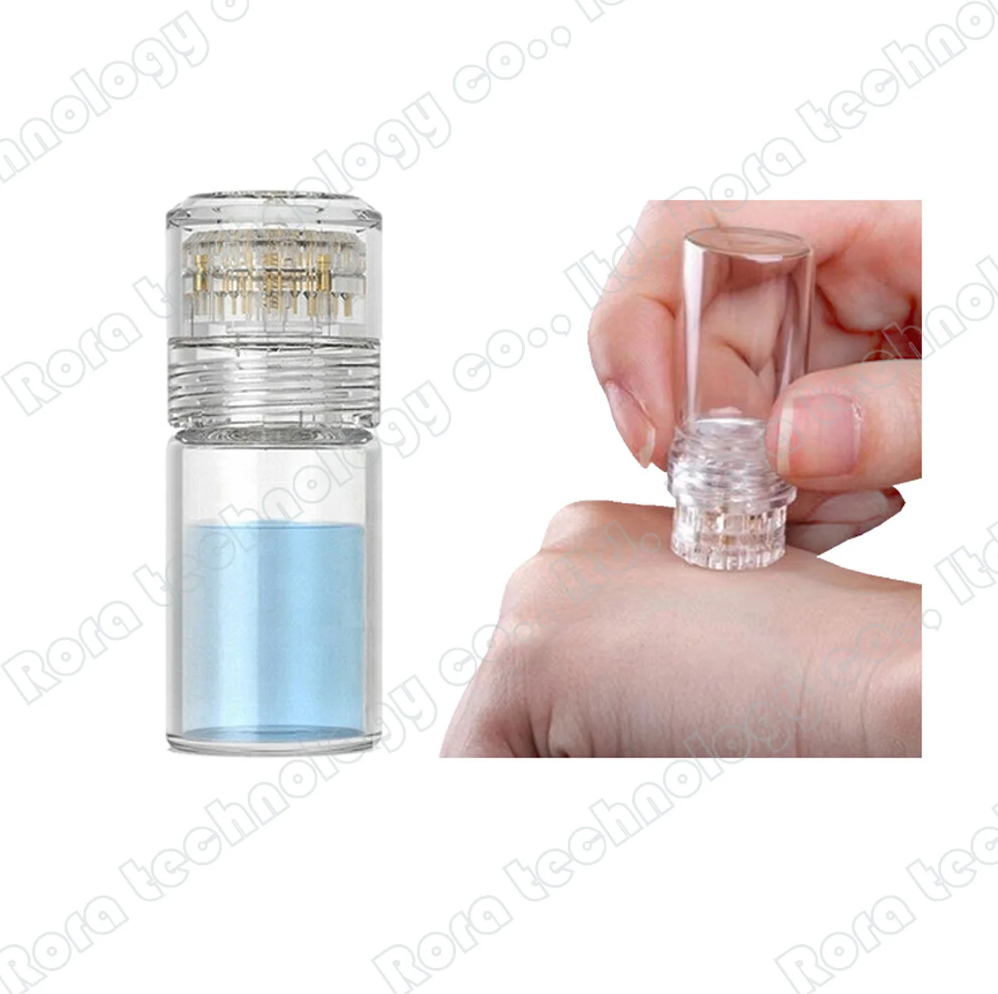 5PCS Hydra Titanium Tips Derma Needles Skin Care Anti Aging Whiten Bottle Stamp Serum Injection Reusable 20 Pin