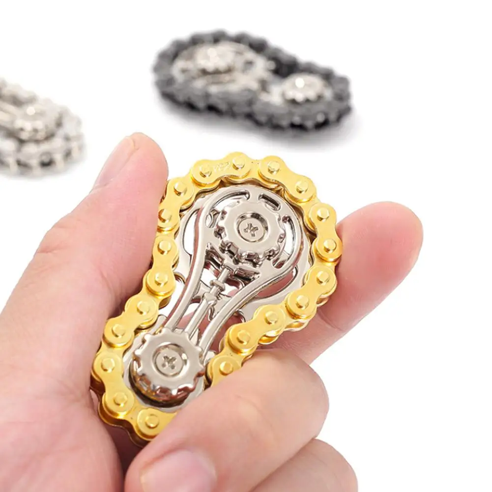 Cool Sprockets Hand Roller Fidget Chain Toys, Metal Fidget Spinner, Sensory Bike Chain Gears, Hand Finger Spinner For Adult Kids