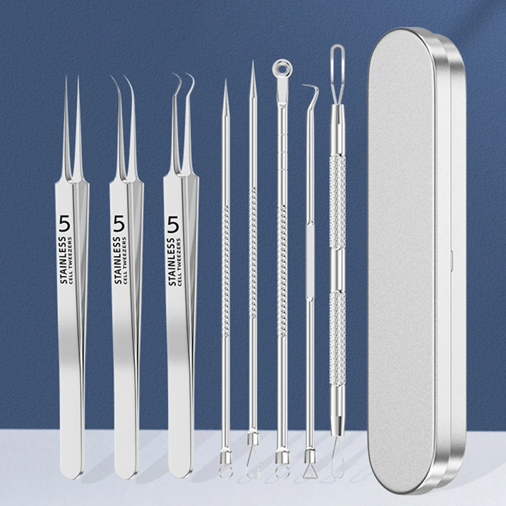 Zestaw do usuwania zaskórników ze stali nierdzewnej Przenośny Łatwy w czyszczeniu z pudełkiem do przechowywania do podróży domowych