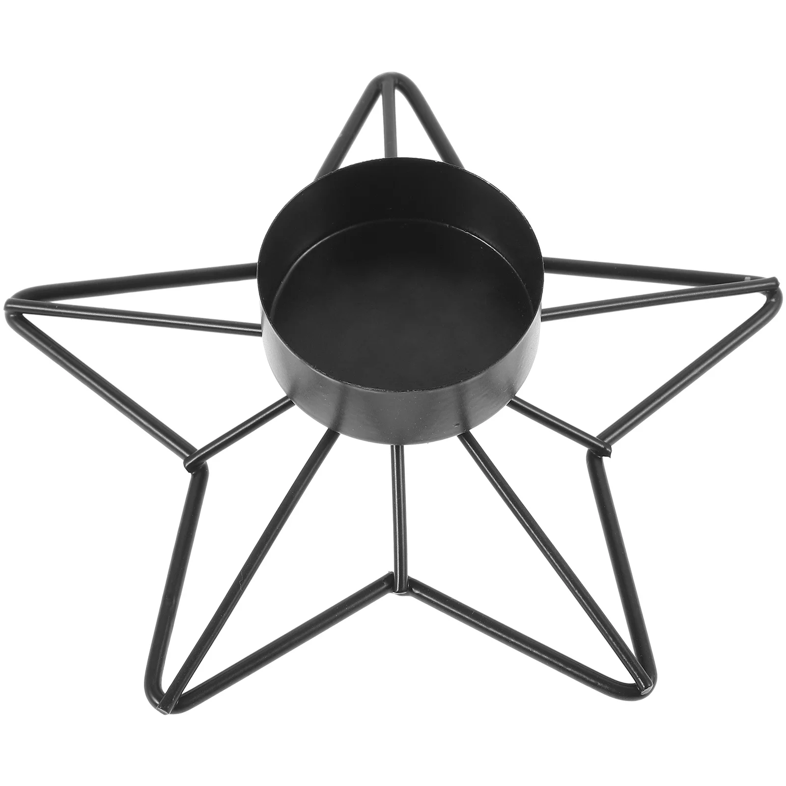 

Iron Holder Pentagram Design Minimalist Candlestick for Home Wedding Desktop Retro Stand Decorative