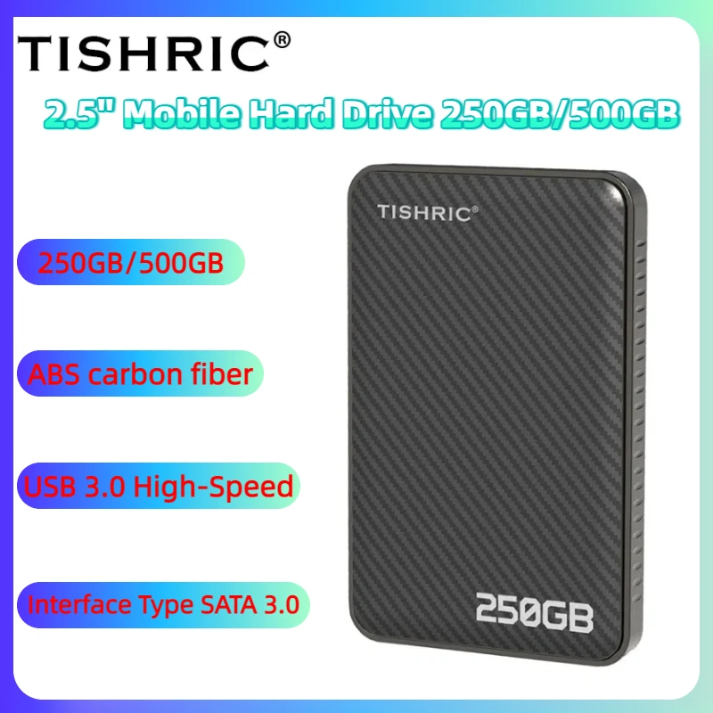 

TISHRIC External Hard Drive 1TB 500GB 250GB 2.5 Inch USB 3.0 Portable HDD for PC Laptop Computer PS4 Xbox One TV Digital Data