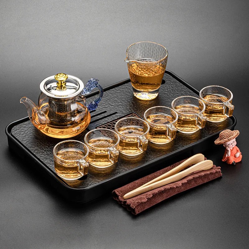 Black Pottery Dry Bubble Plate Wujin Stone Tea Table Ceramics Household Simplicity Small Water Storage Japanese Tea Plate Set