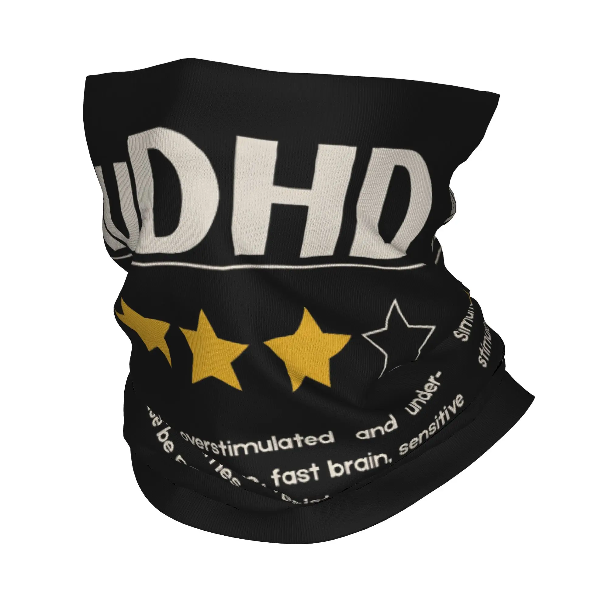 AuDHD Star Review Mental Health Bandana Neck Cover Balaclavas Face Mask Scarf Printed Humorous Headwear Outdoor Men Women Adult