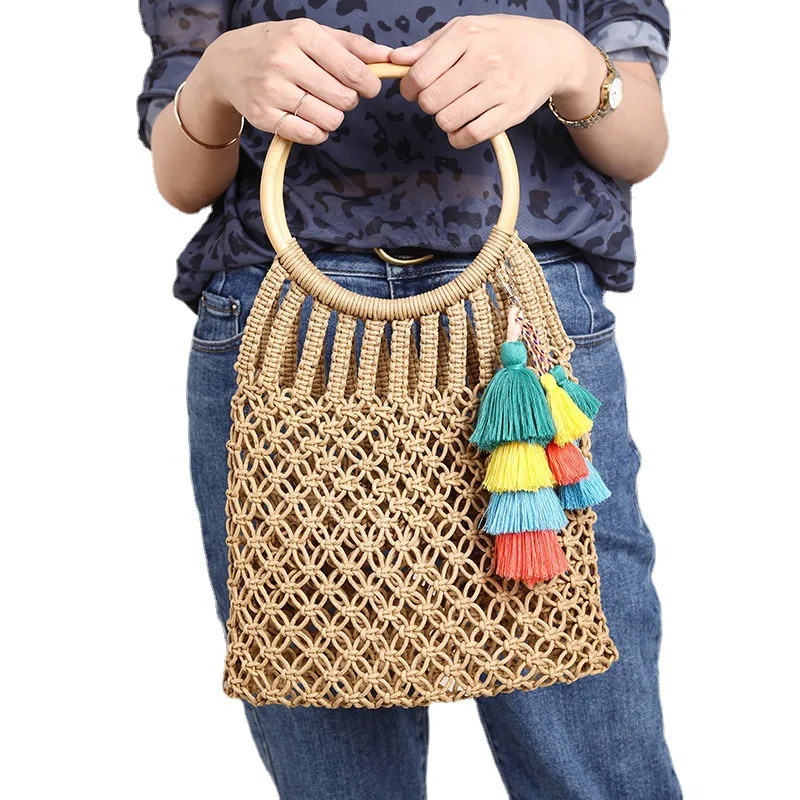Handmade Braided Winding Tassel Keychain for Women Bag Pendant Car Hangings Colorful Tassel Pendants Keyring Christmas Gifts