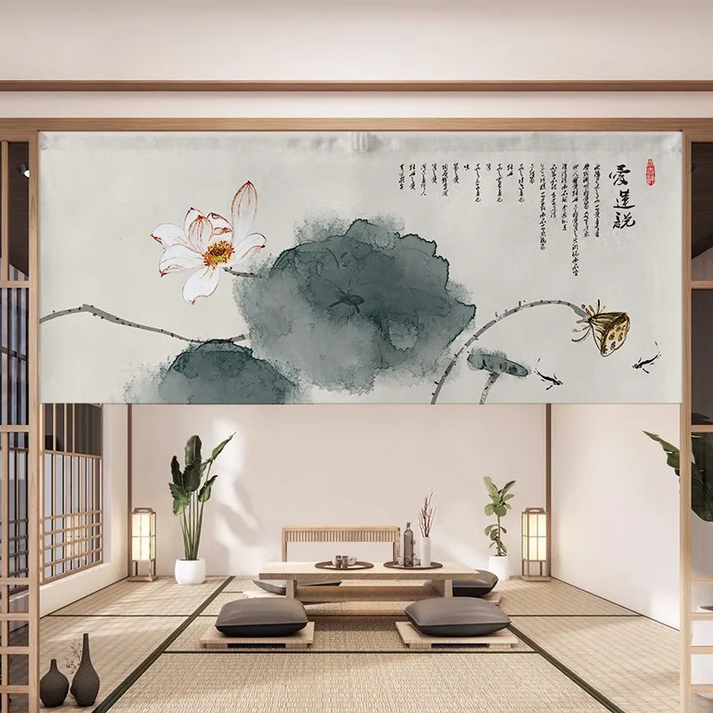 Chinese Style Half Door Curtain for Bedroom Kitchen Bathroom, Entryway Hallway Partition Privacy Screen Decoration