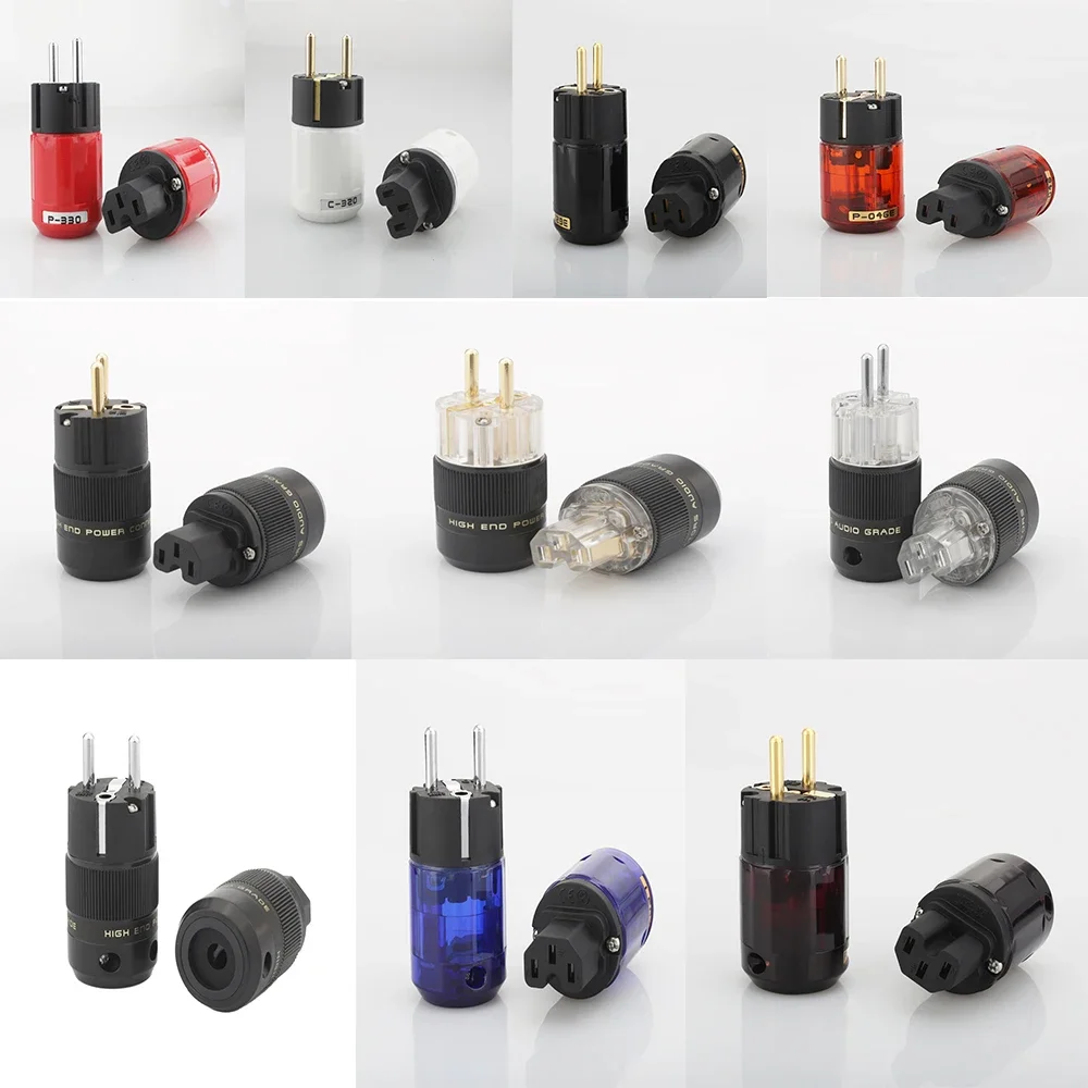 New HI-End Schuko Power Plug P037E P079E P004E P320E P330E HIFI EU Power Cable Connectors DIY Power Connector Audiophile