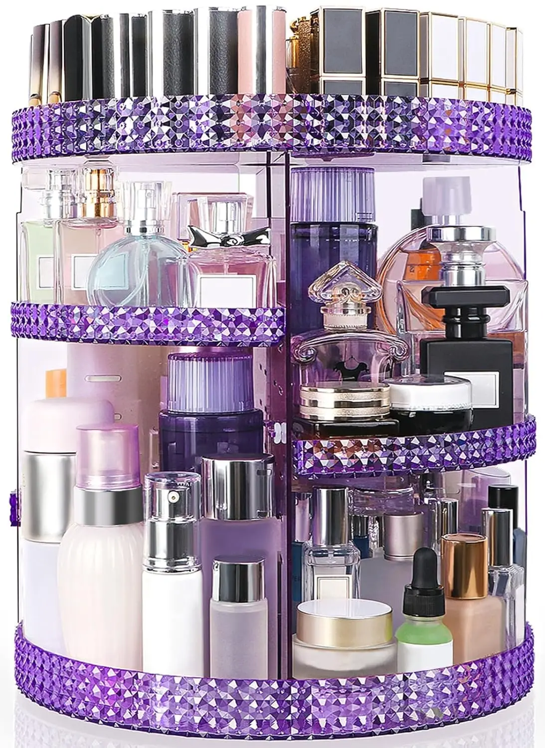 

360 Degree Rotating Makeup Organizer, Extra Large Capacity Cosmetics Organizer, Removable 7 Layers Skincare Organizers, Spinning