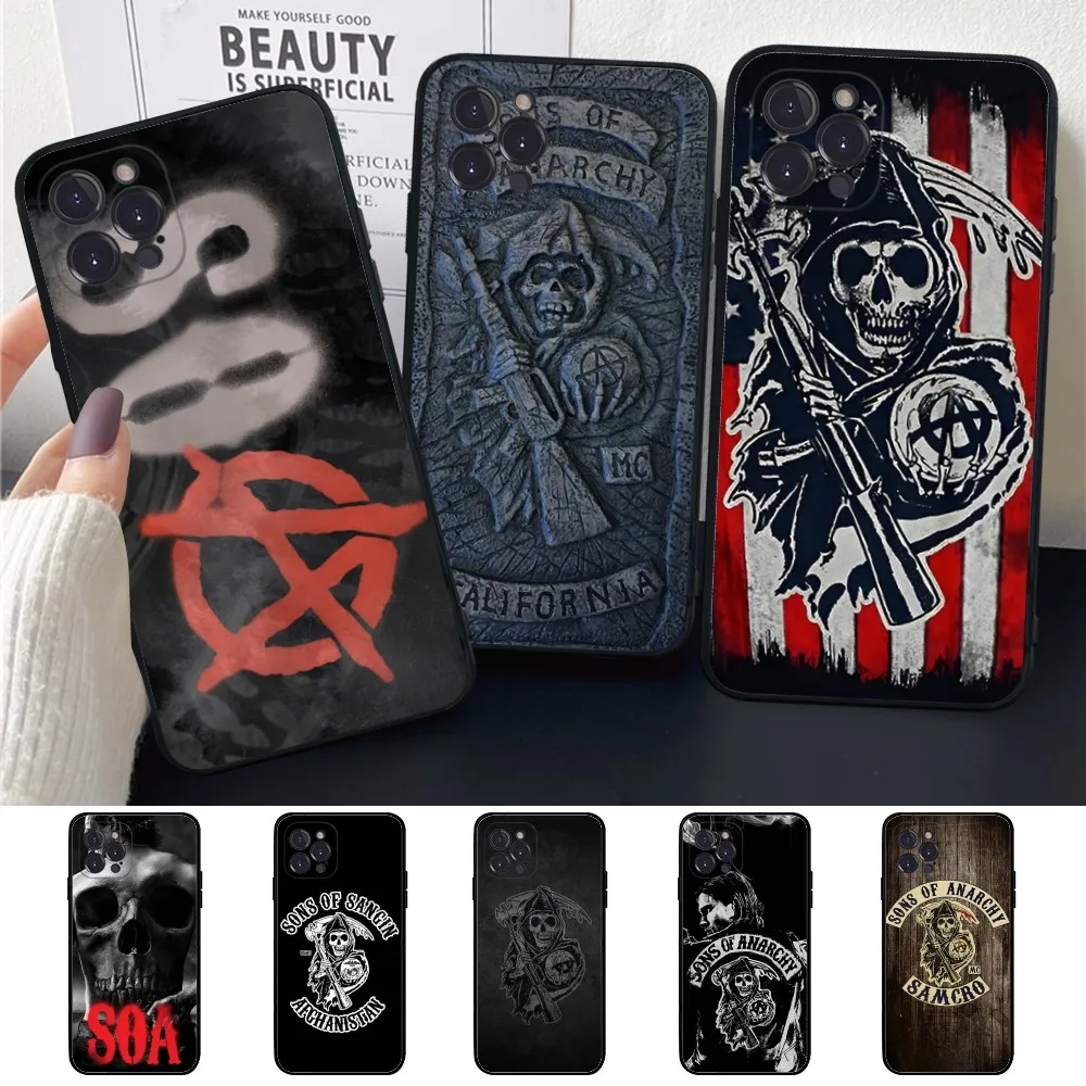 American TV Sons Of Anarchy Phone Case Silicone Soft For Iphone 15 14 13 12 11 Pro Mini XS MAX 8 7 6 Plus X XS XR Cover