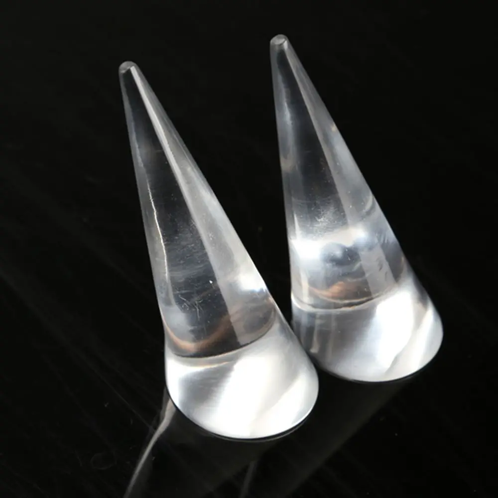 

2pcs Gifts Plastic High-Grade High Quality Ring Holder Acrylic Jewelry Display Cone Shape Transparent Ring Display