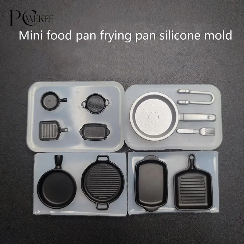 Dollhouse Baking Tray Silicone Mold Dollhouse Mini Pan Model Dolls House Cooking Utensils Accessories