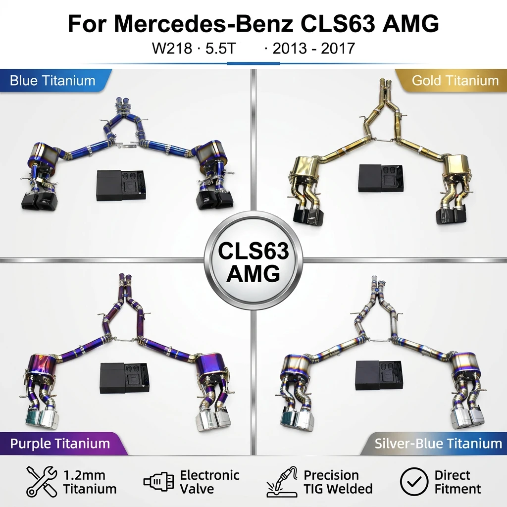 Titanium Exhaust Pipe System For Mercedes-Benz CLS63 AMG W218 5.5T 2013-2017 Valvetronic Exhaust Muffler Catback