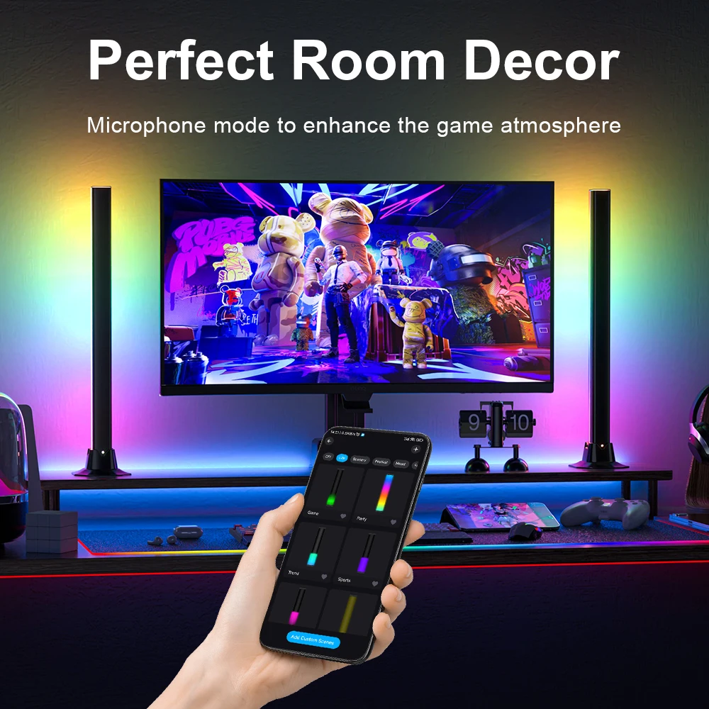 

LED Table Lamp Bar Music Rhythm Smart APP Contro Desktop Lighting for TV Backlight Desktop LaLed lights For Decoration Home