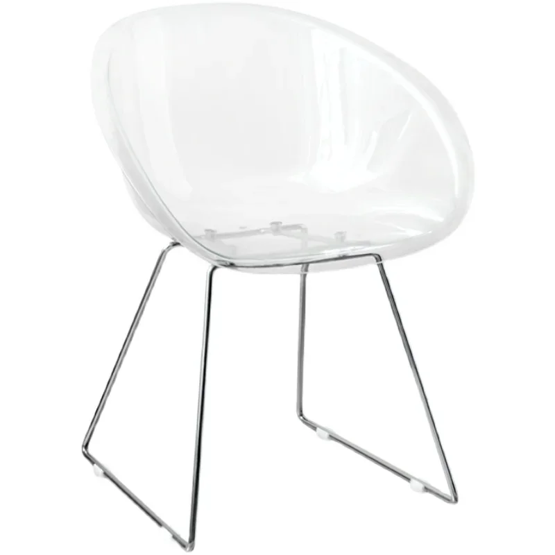 

YY Plastic Stool Nordic Light Luxury Dining Chair Home Backrest Chair Stainless Steel Leg