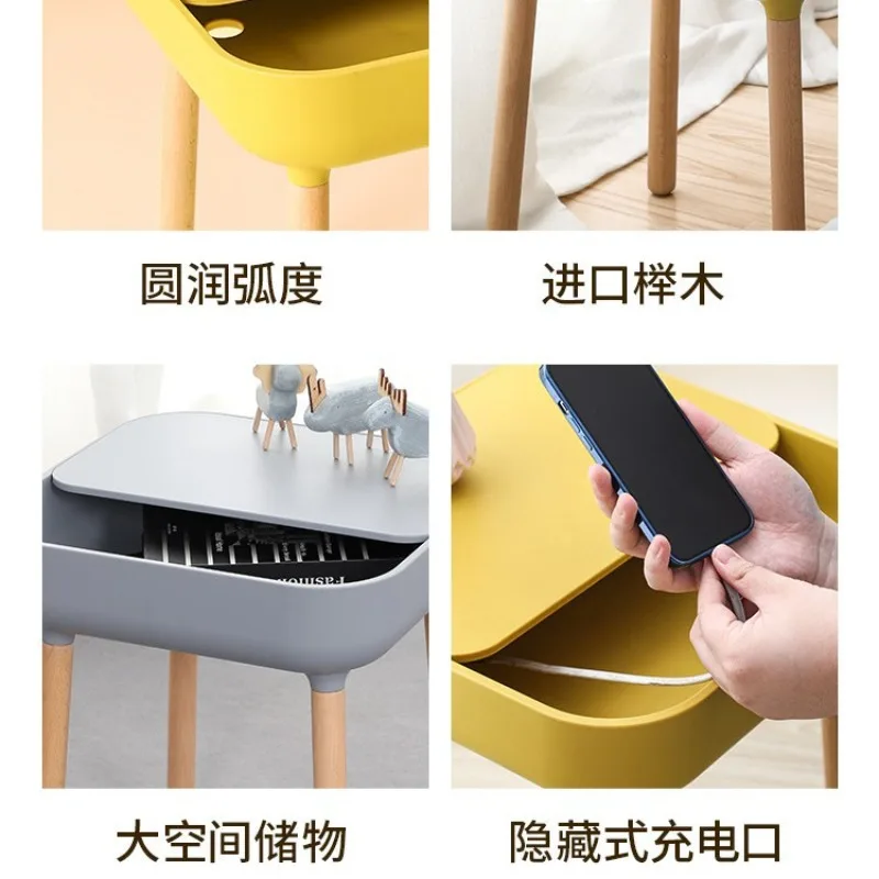 

Modern PP Bedside Table Mini Storage Cabinet Nightstand Small Space TikTok Coffee Table for Living Room Furniture Mesa