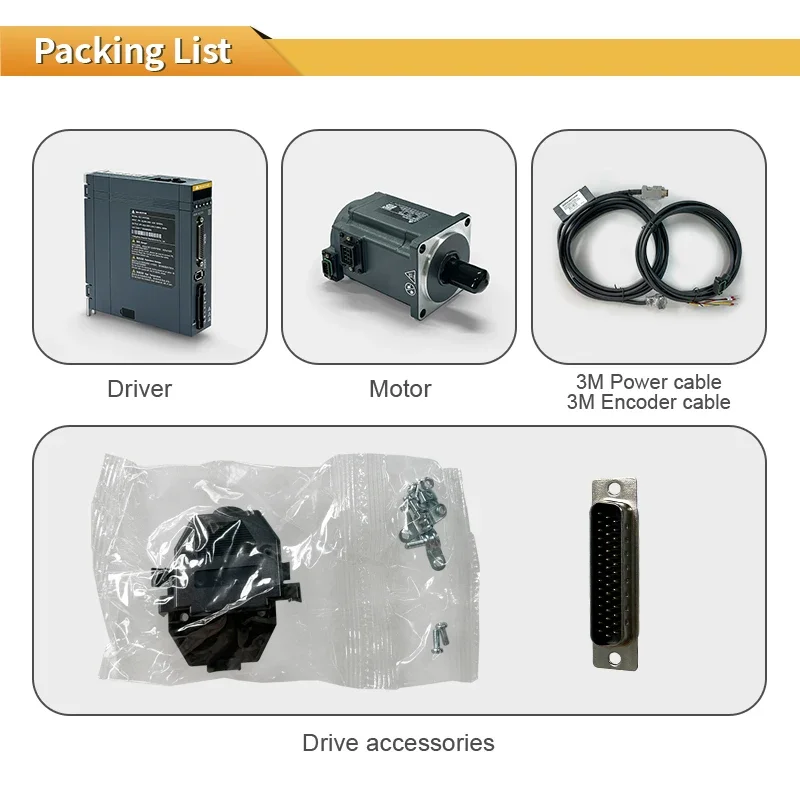 Waterproof AC EtherCAT 17-Bit 1KW 3000rpm Three Phase AC Servo Motor And Drive Kit