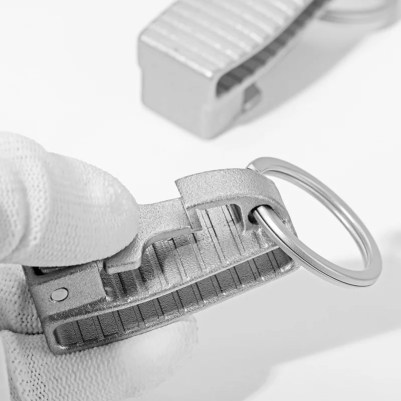 304 Stainless Steel Car Keychain For Men, Vintage Belt Key Ring Holder, Creative Waist Hanging Buckle Pendant Father's Day Gift