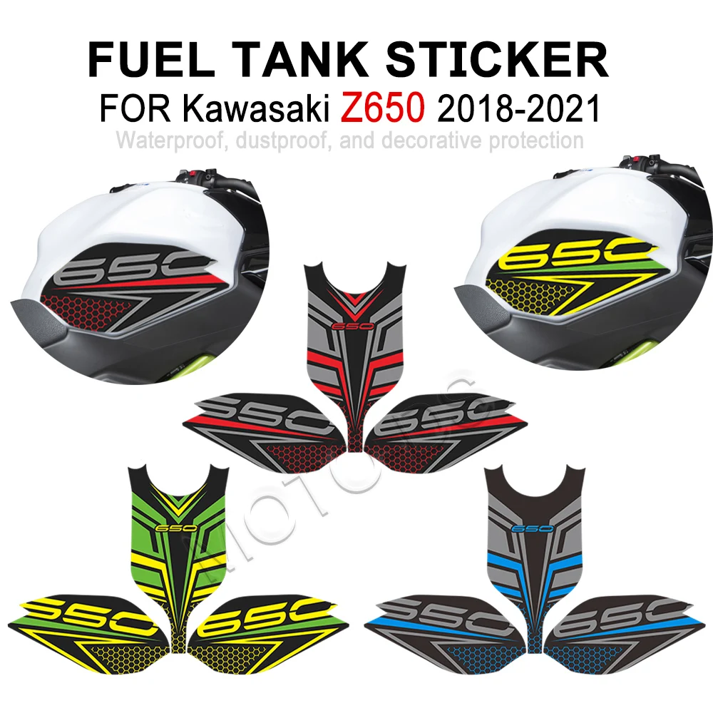 

Motorcycle Accessories Fuel Tank Pad Protector Covers Waterproof PVC Stickers Kit For Kawasaki Z650 Z 650 2018 2019 2020 2021 ﻿