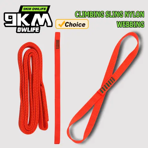 9KM Nylon Climbing Sling Runner 1-3pcs 16mm 22KN Strength for Rocking Climbing Rappelling Montaineering Anchoring UIAA Certified