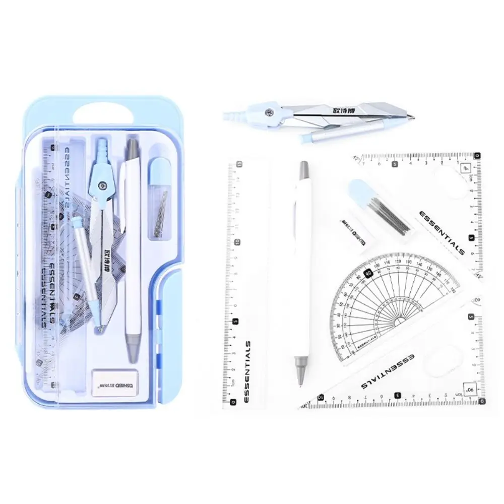 متعددة الوظائف حاكم البوصلة مجموعة مسطرة قياس المنقلة رسم القرطاسية مسطرة مستقيمة قلم رصاص البوصلة عدة اللوازم المدرسية #1