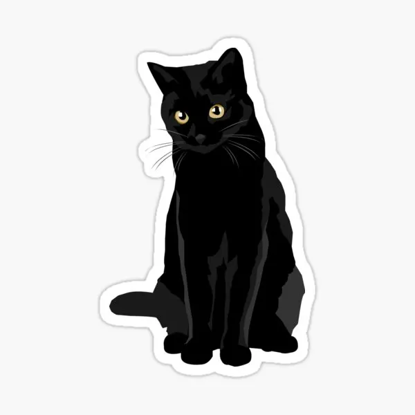 Etiqueta do gato preto para a decoração do portátil, Arte bonito dos desenhos animados para o quarto, carro, mala pública elegante