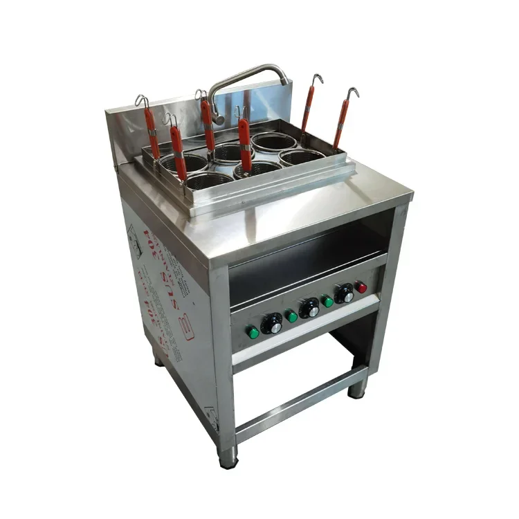 Electric Standing Noodle Cooker With Automatic Basket Lifting System 3/6 Basket Counter Top Electric Noodle Cooking Machine