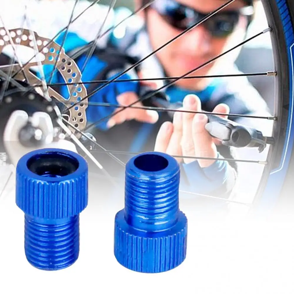 2PCS Aluminum Alloy Valve Adapter Pump Convert Presta To Schrader Valve Adaptor Caps Gas Nozzle Bicycle Accessories