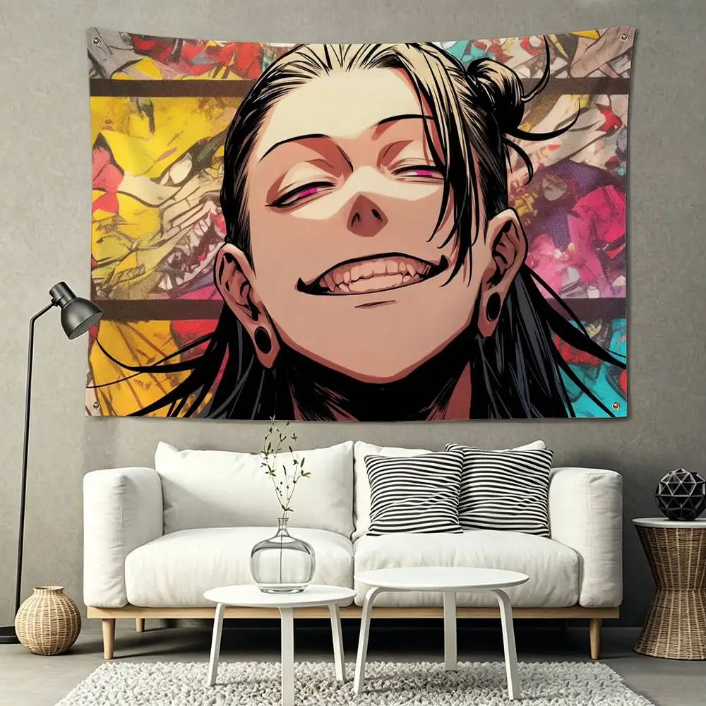 Cartoon Character Suguru Geto Flags Wall Hanging Tapestry Outdoor Garage Room Decorative flag