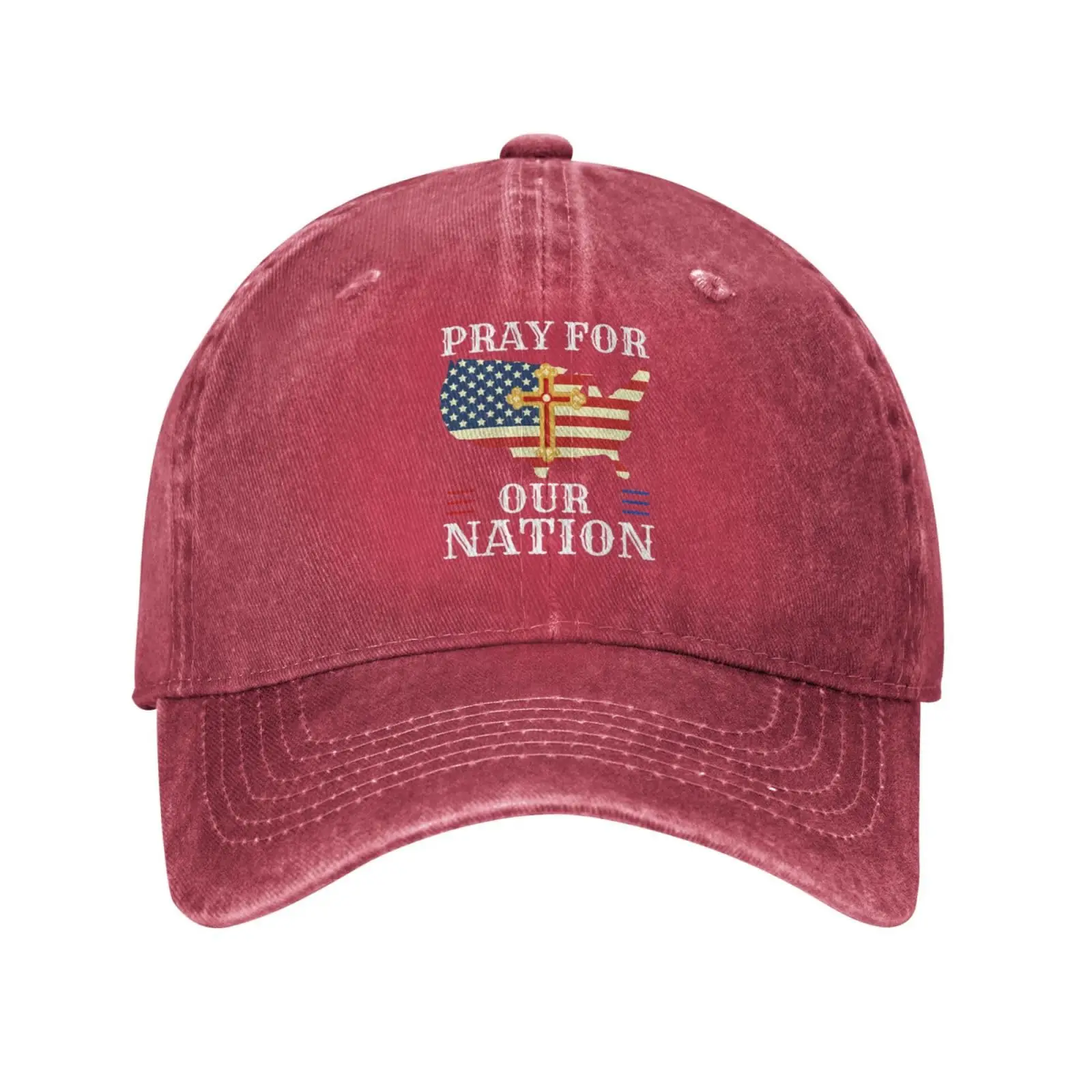 

Pray for Our Nation Hat God Bless Us America Country USA Flag Map Hat Trucker Hat for Men Women Dad Baseball Cap