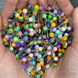 1Pcs Stainless Steel Tongue Piercing Ring Mix Tongue Barbell Lot Ear Nipple Piercing Ring Fashion Pircing Lengua Lote