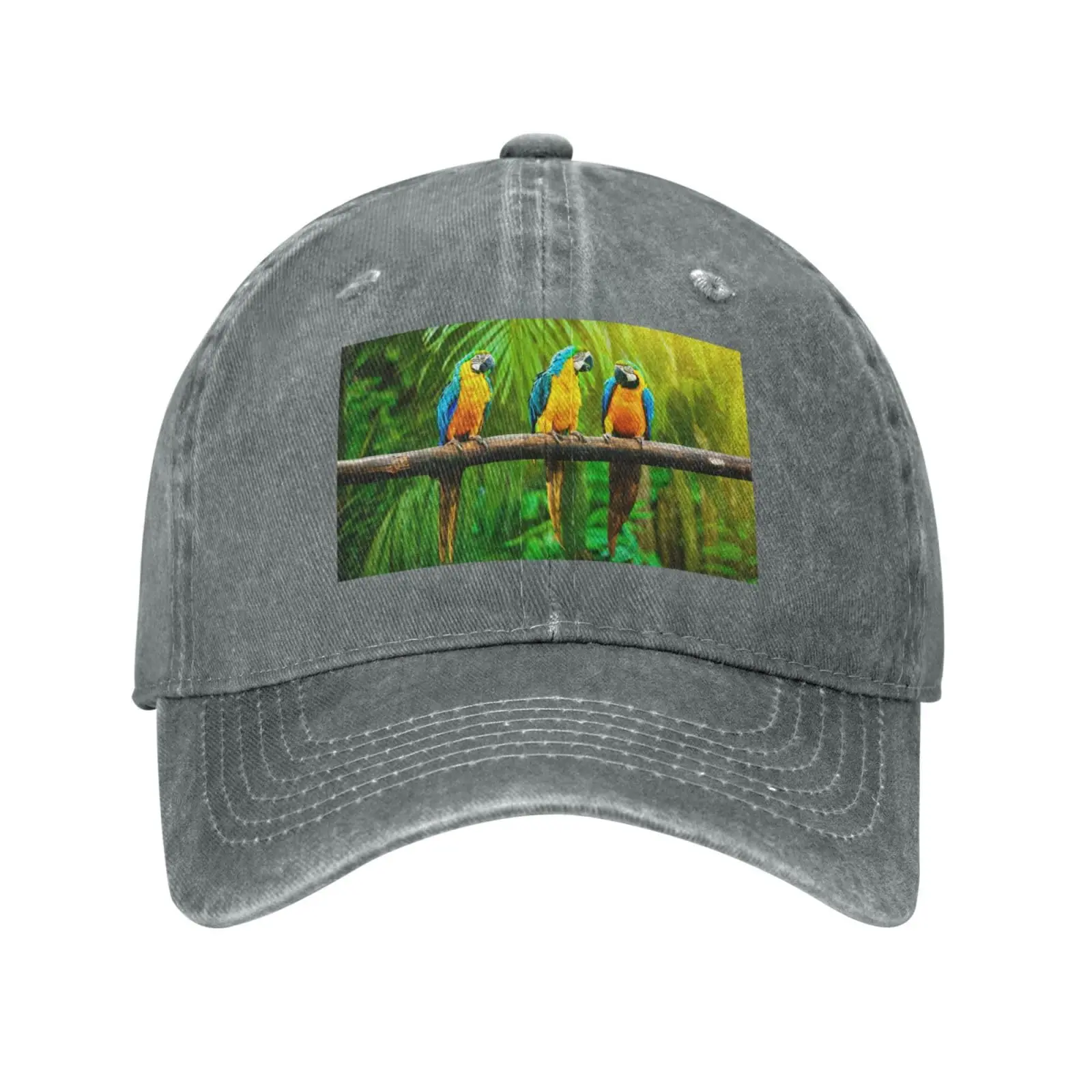 Macaw Parrot Printed Baseball Cap Cowboy Hat for Men Women,Adjustable Classic Hats Caps