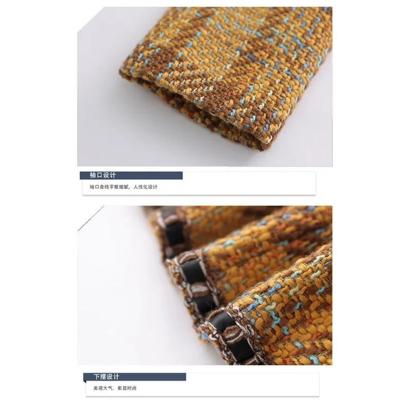 Herfst en winter vest met contrasterende knopen, geruite damesjas met lange mouwen, modieuze elegante top voor woon-werkverkeer