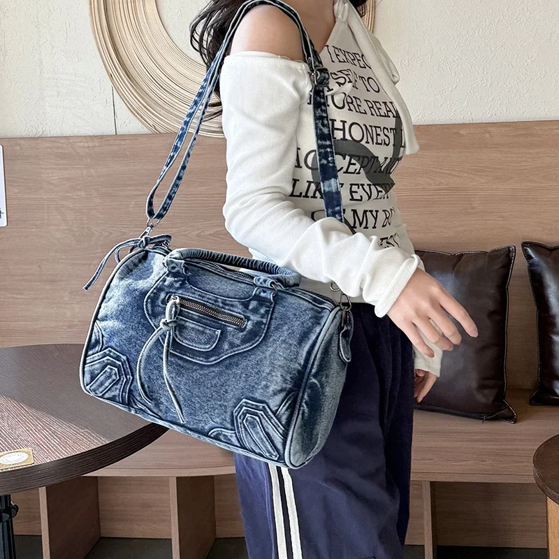 

Retro Denim Casual Women's Handbag Shoulder Bags Crossbody Bags Сумка Женская Bolsos De Mujer Bags for Woman Designer Luxury Bag