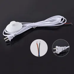1PC Power Cord 1.8 Meters Extension cord with Foot switch AC power American Standard 2 core For floor lamps desk lamp