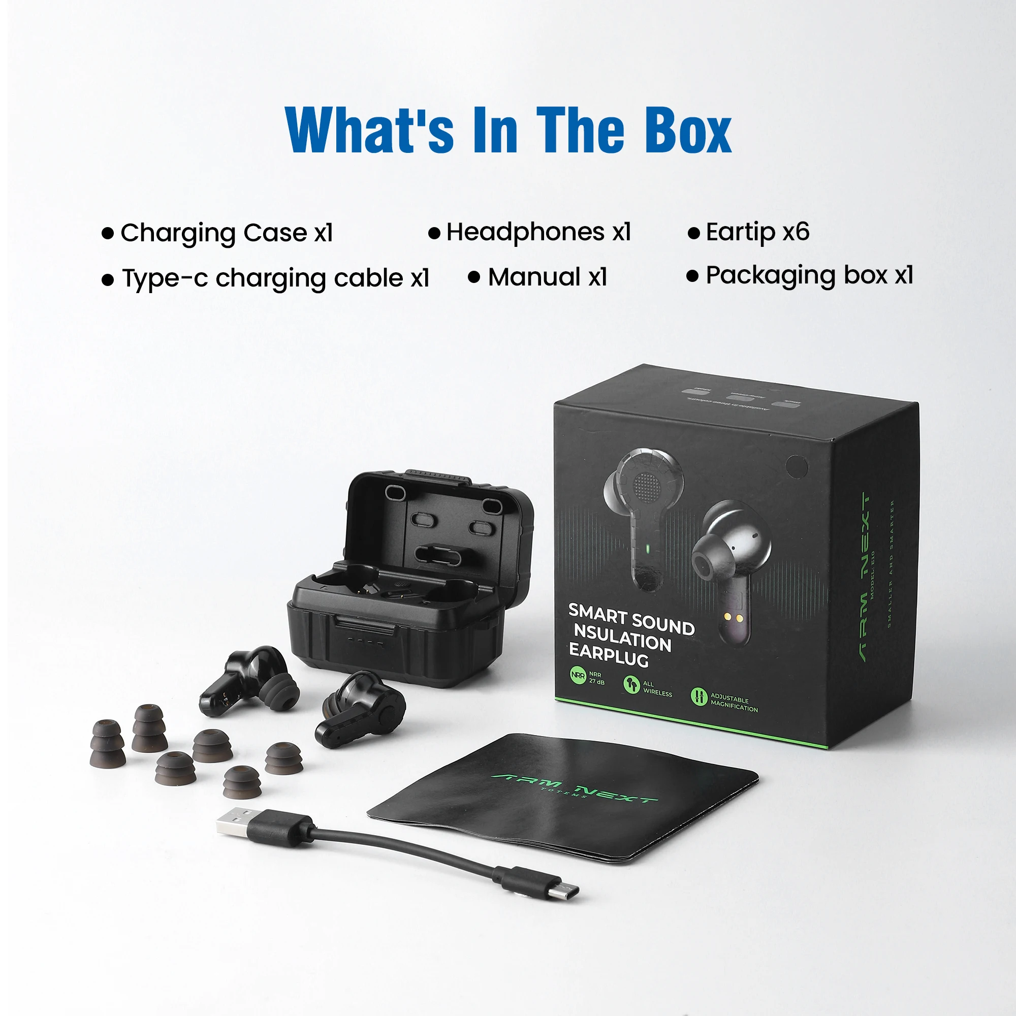 سدادات أذن إلكترونية بلوتوث 5.3 من الدرجة التكتيكية، إلغاء الضوضاء النشطة وحماية السمع اللاسلكية لنطاق الرماية #6