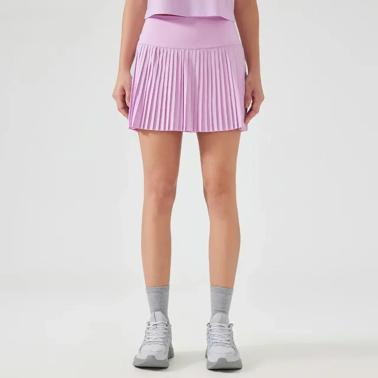 Lemon Women High Waist Pleated Skirt Tennis Golf Sport Skirt Built-in Pocket Anti-slip Outdoor Jogging Yoga Fitness Skirt Shorts
